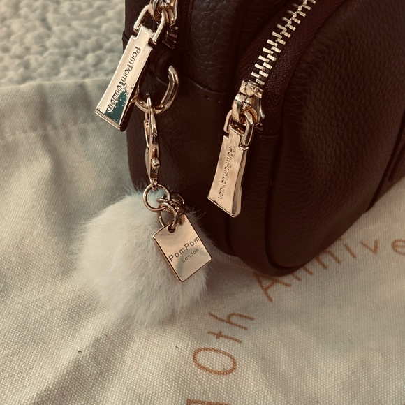Pom Pom London Original/Mayfair  Leather Bag CONKER NEW!!!! Never carried- $99! - Picture 2 of 13